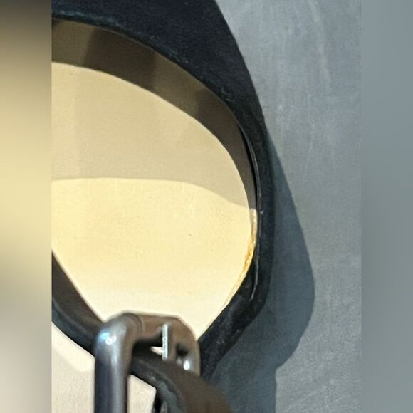 Joes Jeans Betty Ankle Strap Zip Back heels black suede studded leather size 7 - Picture 6 of 16